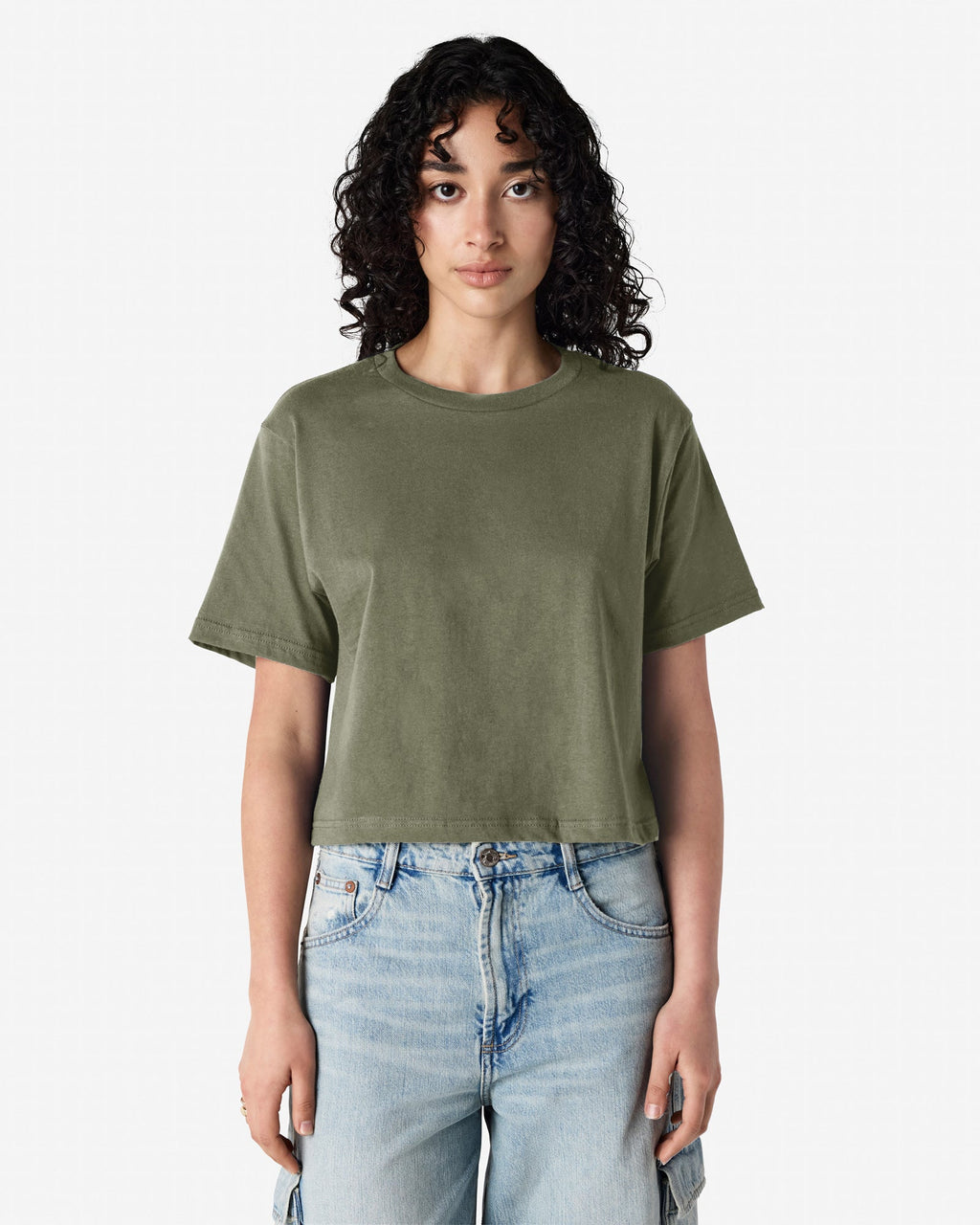 102 American Apparel Women's Fine Jersey Boxy T-Shirt