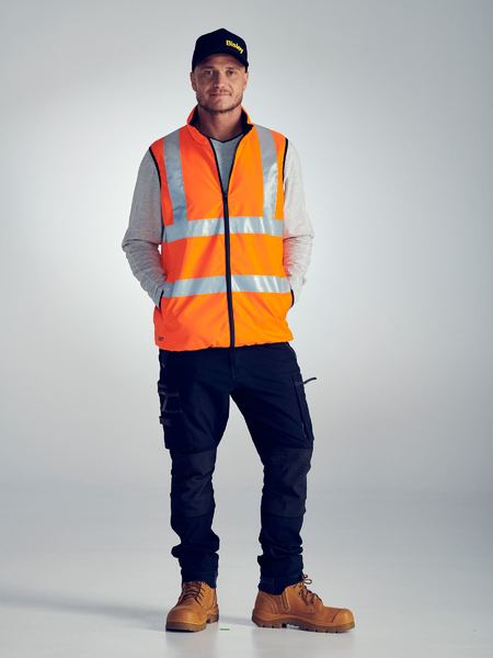 Bisley Taped Hi Vis Reversible Puffer Vest - BV0330HT