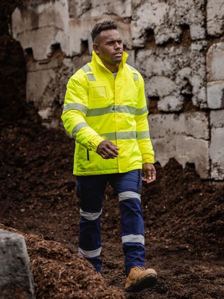 Bisley Taped Hi Vis Heated Jacket with Hood - BJ6842T