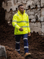Bisley Taped Hi Vis Heated Jacket with Hood - BJ6842T