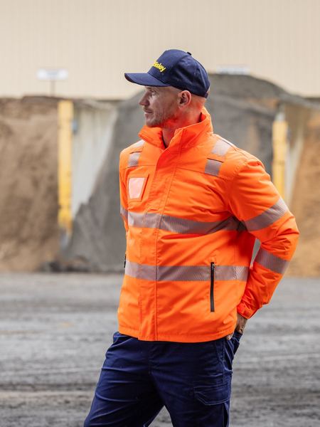 Bisley Taped Hi Vis Heated Jacket with Hood - BJ6842T