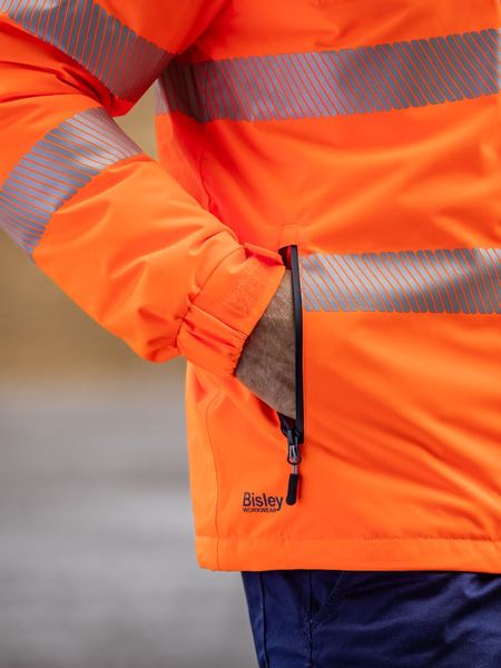 Bisley Taped Hi Vis Heated Jacket with Hood - BJ6842T
