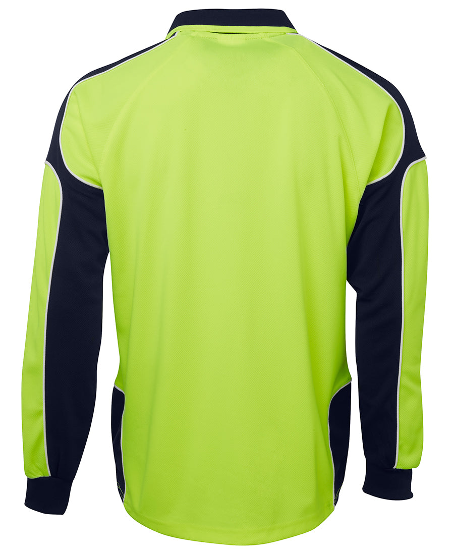 JB's Wear Hi Vis L/S Arm Panel Polo 6AP4L