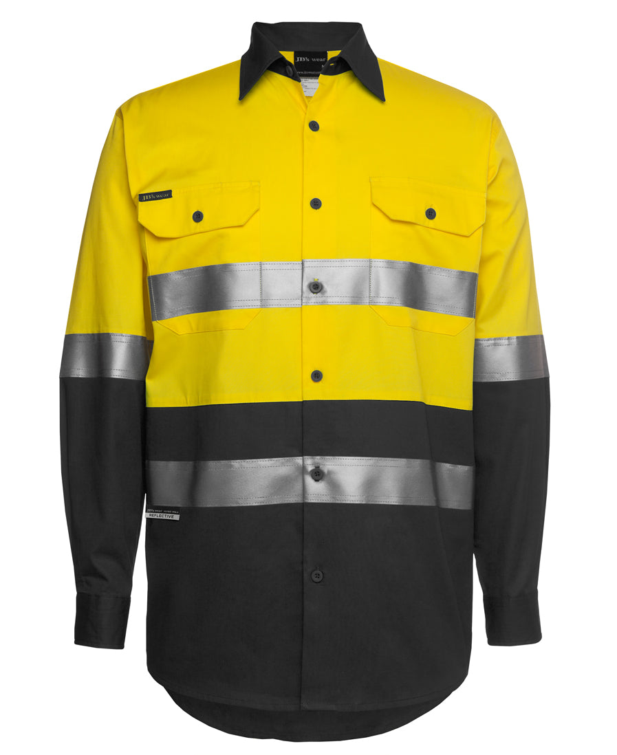 JB's Wear Hi Vis L/S (D+N) 150G Work Shirt 6DNWL