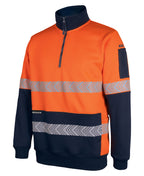 JB's Wear HI VIS 330G 1/2 ZIP SEGMENTED TAPE FLEECE 6DPS