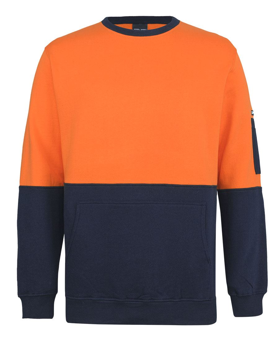 JB's Hi Vis 310 Cotton Crew Neck Fleece 6HVCM