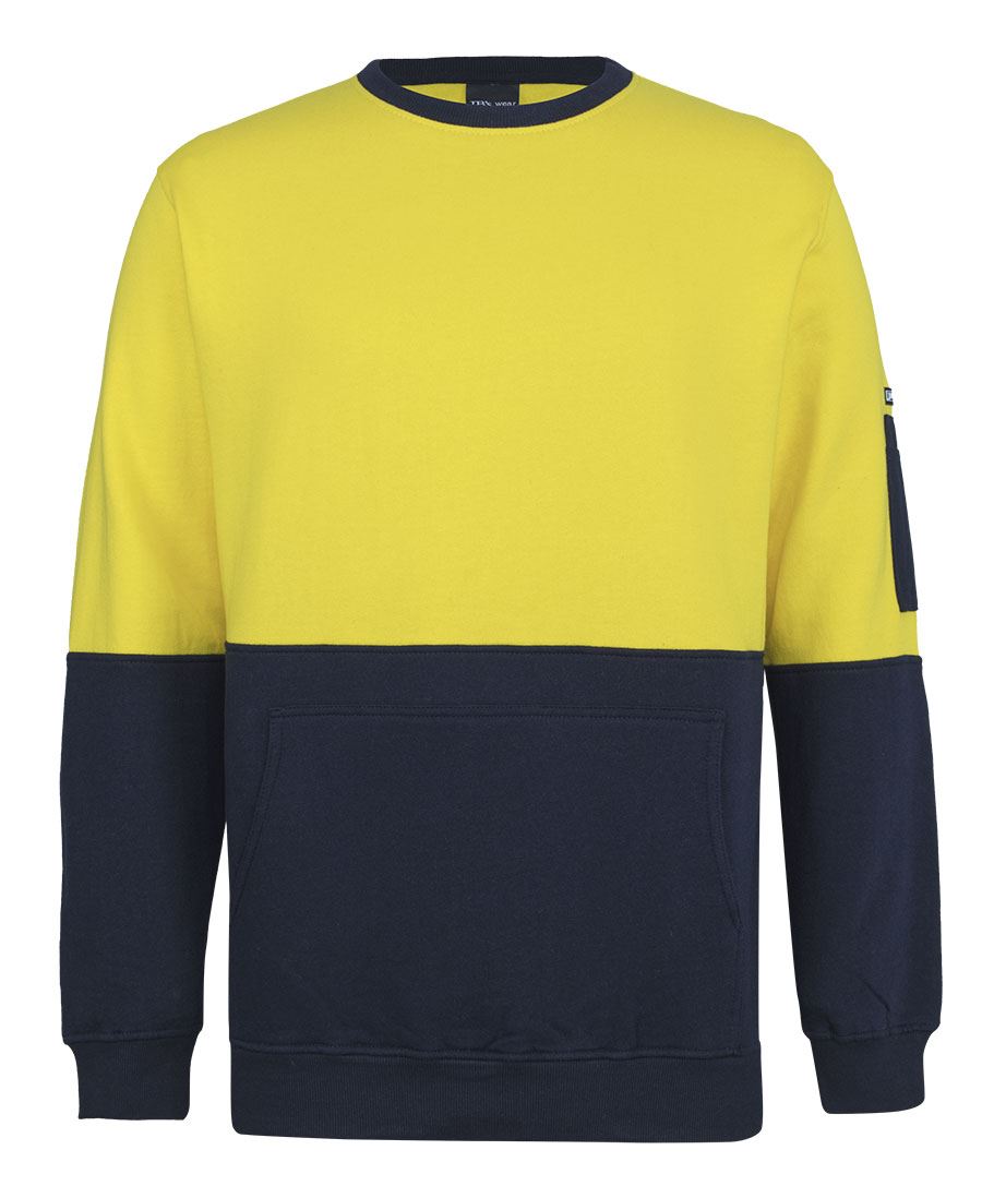 JB's Hi Vis 310 Cotton Crew Neck Fleece 6HVCM