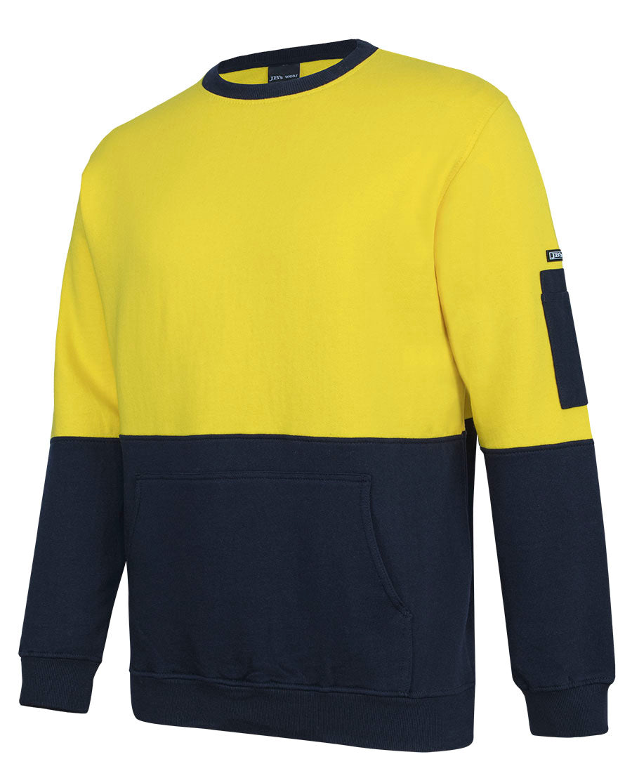 JB's Hi Vis 310 Cotton Crew Neck Fleece 6HVCM