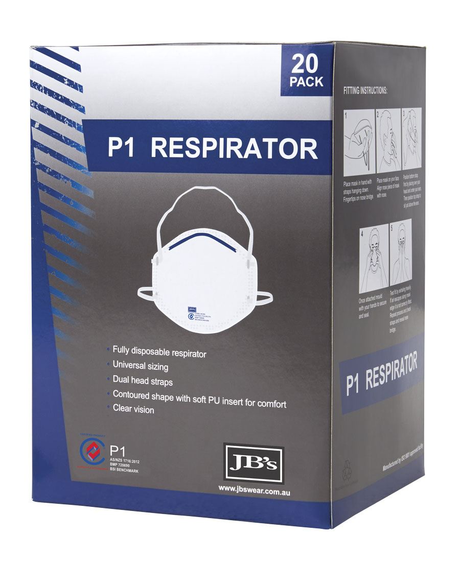 JB's Wear BLISTER (5PC) P1 RESPIRATOR 8C00