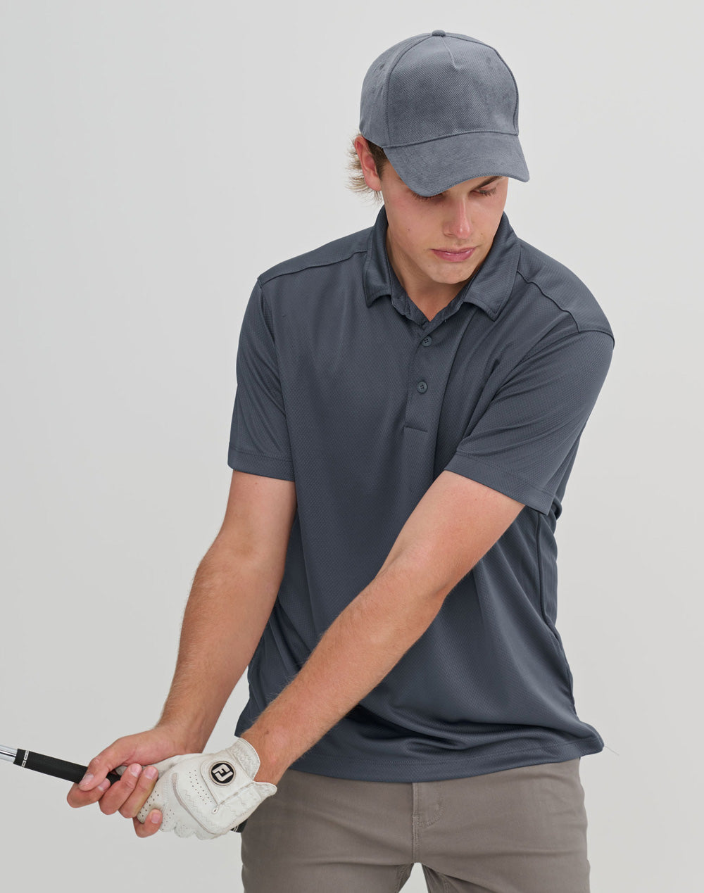 CH52 POLYESTER JACQUARD TEXTURE 5 PANEL CAP