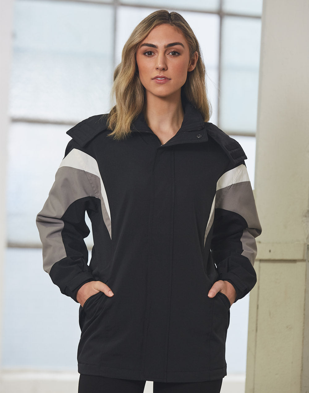 JK28 BATHURST Tri-Colour Jacket With Hood Unisex