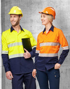 SW83 UNISEX HI VIS COOL-BREEZE SAFETY LS SHIRT (SEGMENTED TAPE)