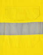 SW87 UNISEX HI-VIS COOL BREEZE CLOSED FRONT LS SHIRT WITH PERFORATED TAPE