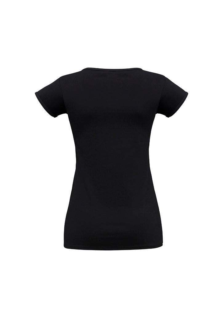 Womens Viva Short Sleeve V-Neck Tee T403L
