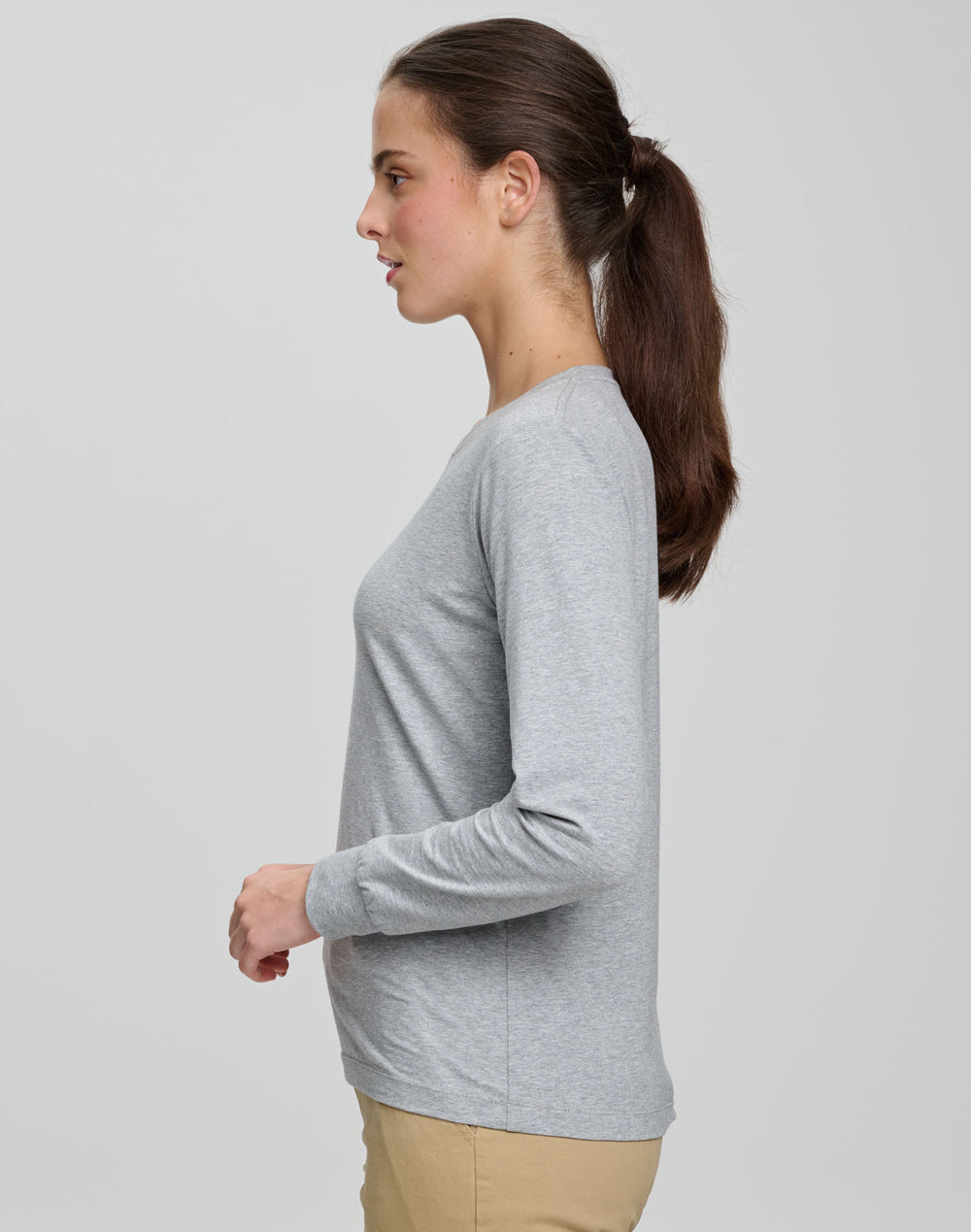 TS48 LADIES PREMIUM COTTON FACE L/S TEE