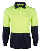 JB's Wear Hi Vis L/S Jacquard Polo 6HJNL