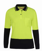 JB's Wear Ladies Hi Vis L/S Comfort Polo 6LHCL
