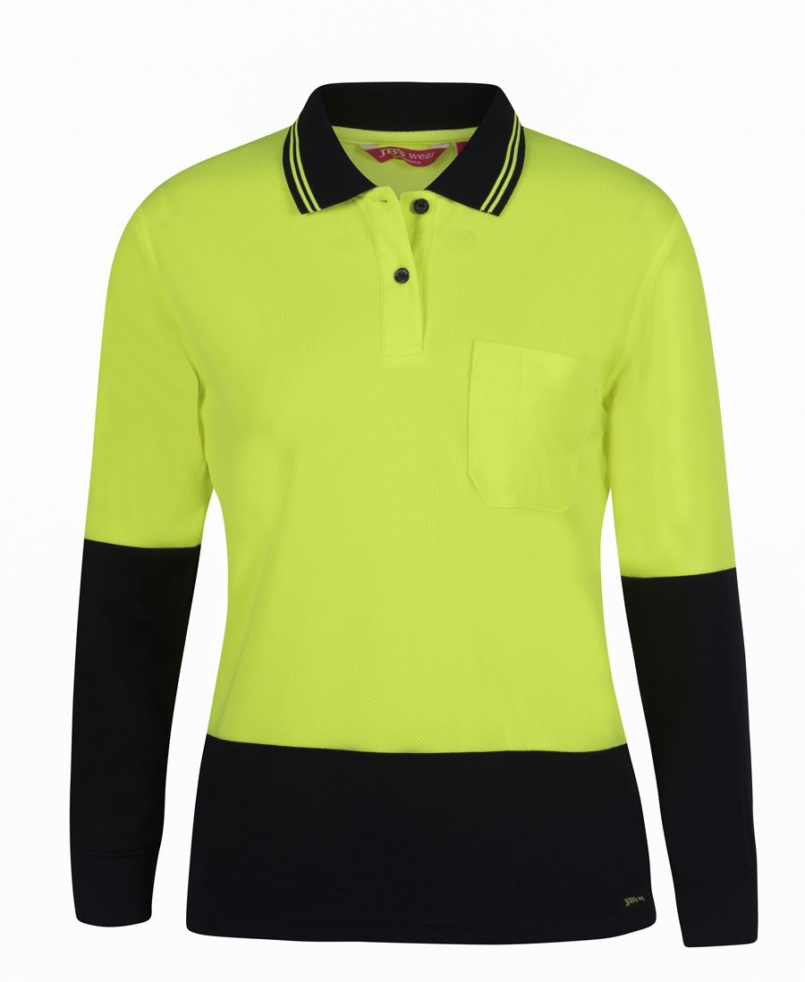 JB's Wear Ladies Hi Vis L/S Comfort Polo 6LHCL
