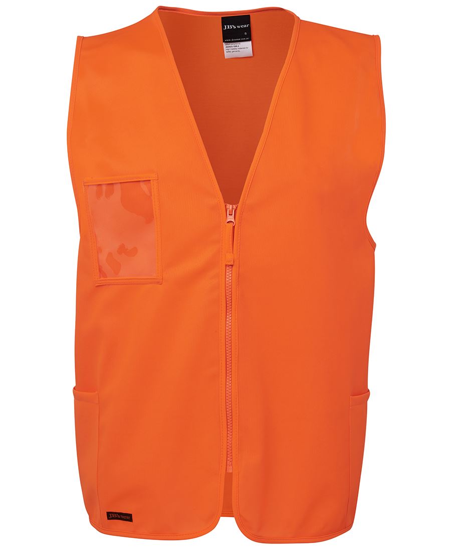 JB's Wear Hi Vis Zip Safety Vest 6HVSZ