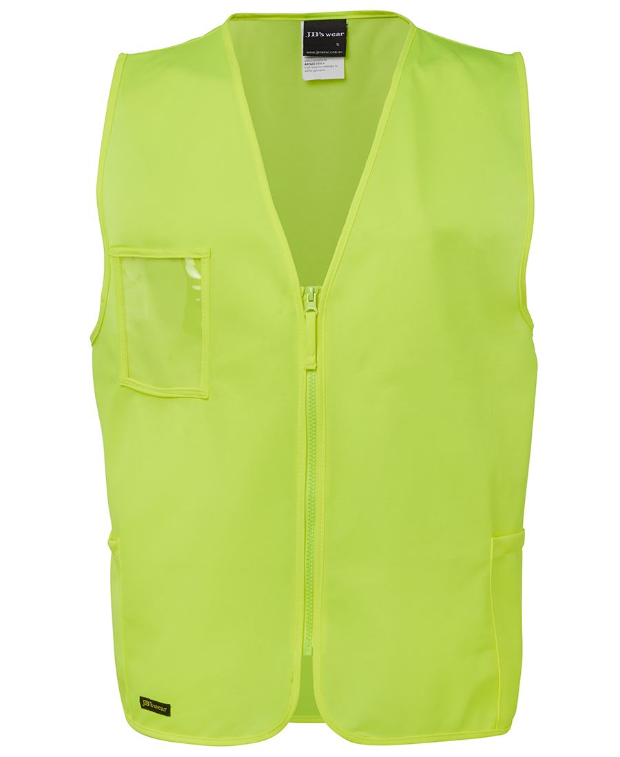 JB's Wear Hi Vis Zip Safety Vest 6HVSZ