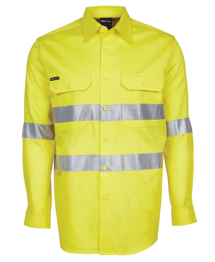 JB's Wear Hi Vis L/S (D+N) 150G Work Shirt 6DNWL