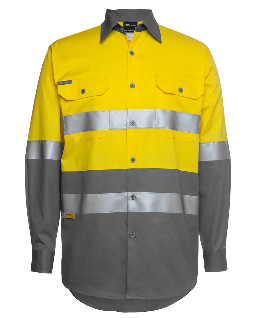 JB's Wear Hi Vis L/S (D+N) 150G Work Shirt 6DNWL