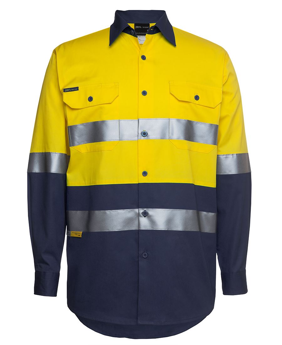 JB's Wear Hi Vis L/S (D+N) 150G Work Shirt 6DNWL