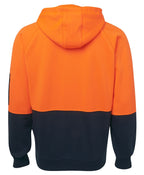 JB's Wear Hi Vis Full Zip Fleecy Hoodie 6HVH