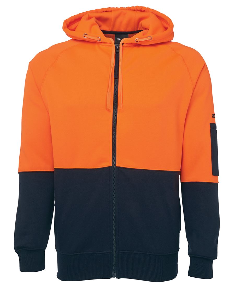 JB's Wear Hi Vis Full Zip Fleecy Hoodie 6HVH