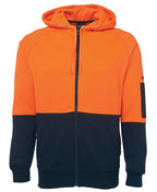 JB's Wear Hi Vis Full Zip Fleecy Hoodie 6HVH