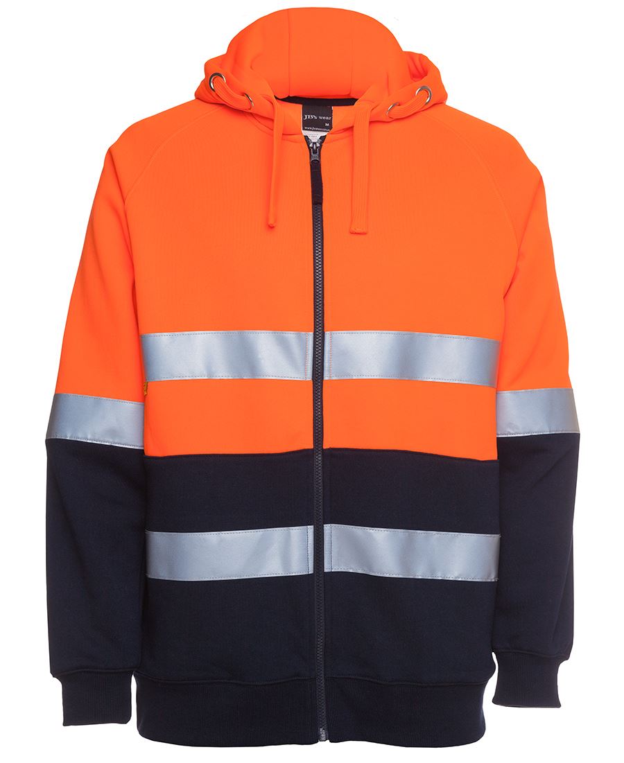 JB's Wear Hi Vis (D+N) Full Zip Fleecy Hoodie 6DNH