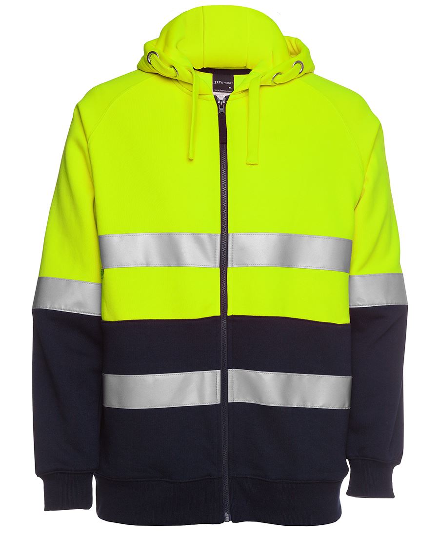 JB's Wear Hi Vis (D+N) Full Zip Fleecy Hoodie 6DNH