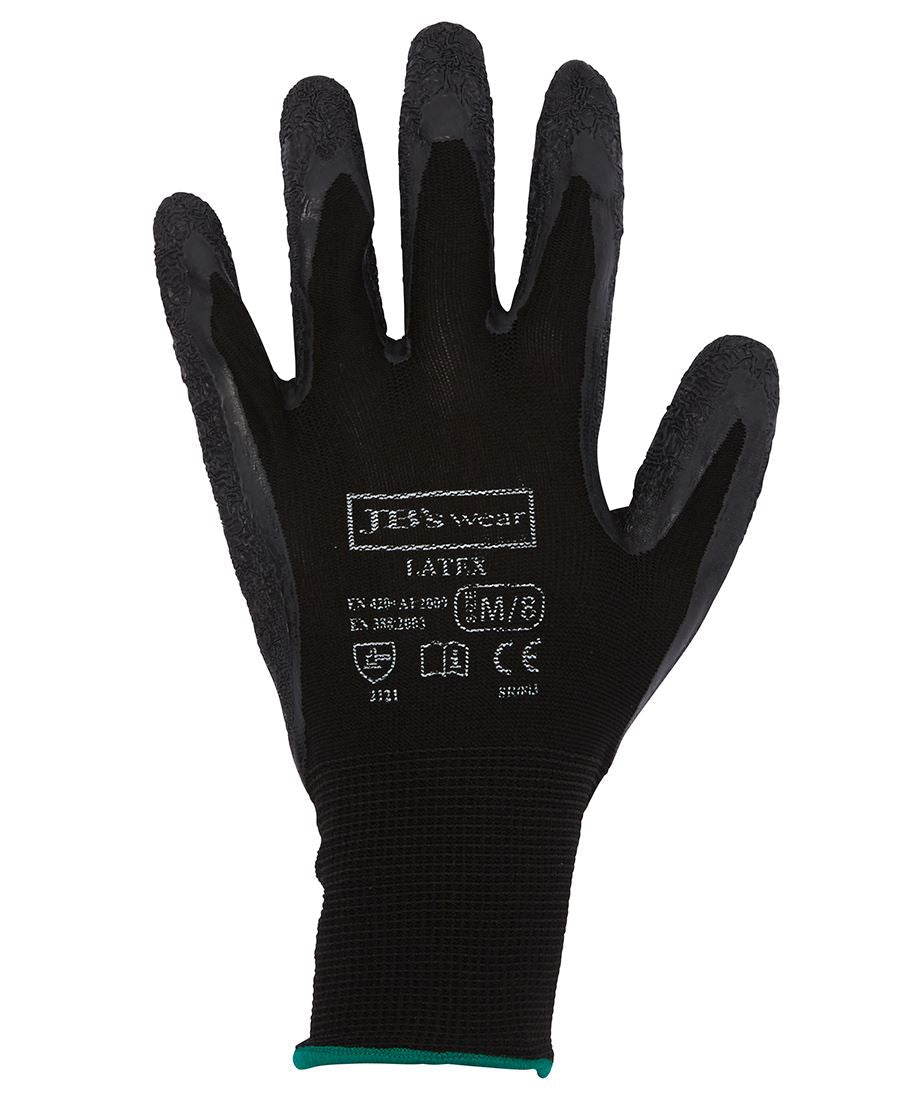 JB's Wear BLACK LATEX GLOVE (12 PACK) 8R003