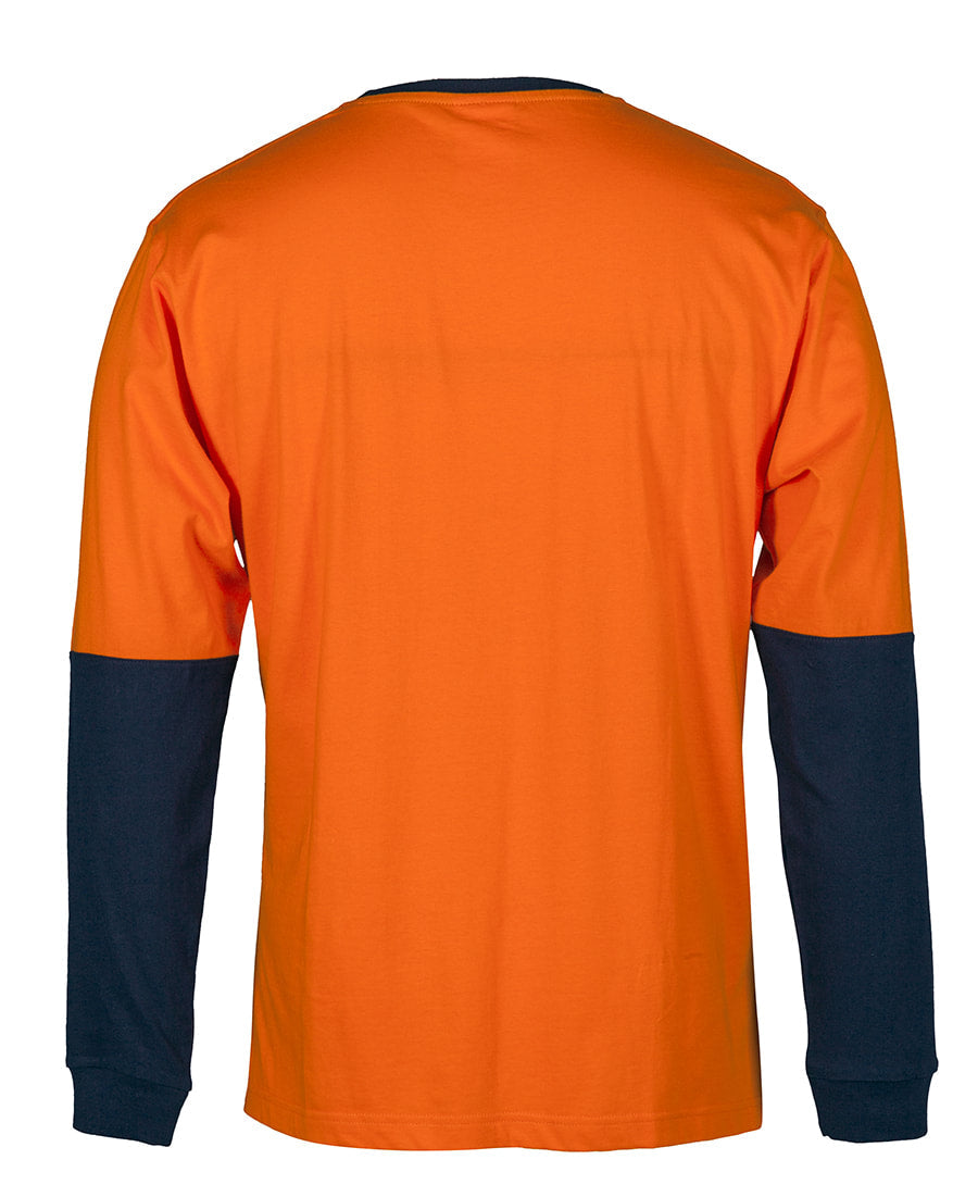 JB's Wear HI VIS L/S CREW NECK COTTON T-SHIRT 6HVTN