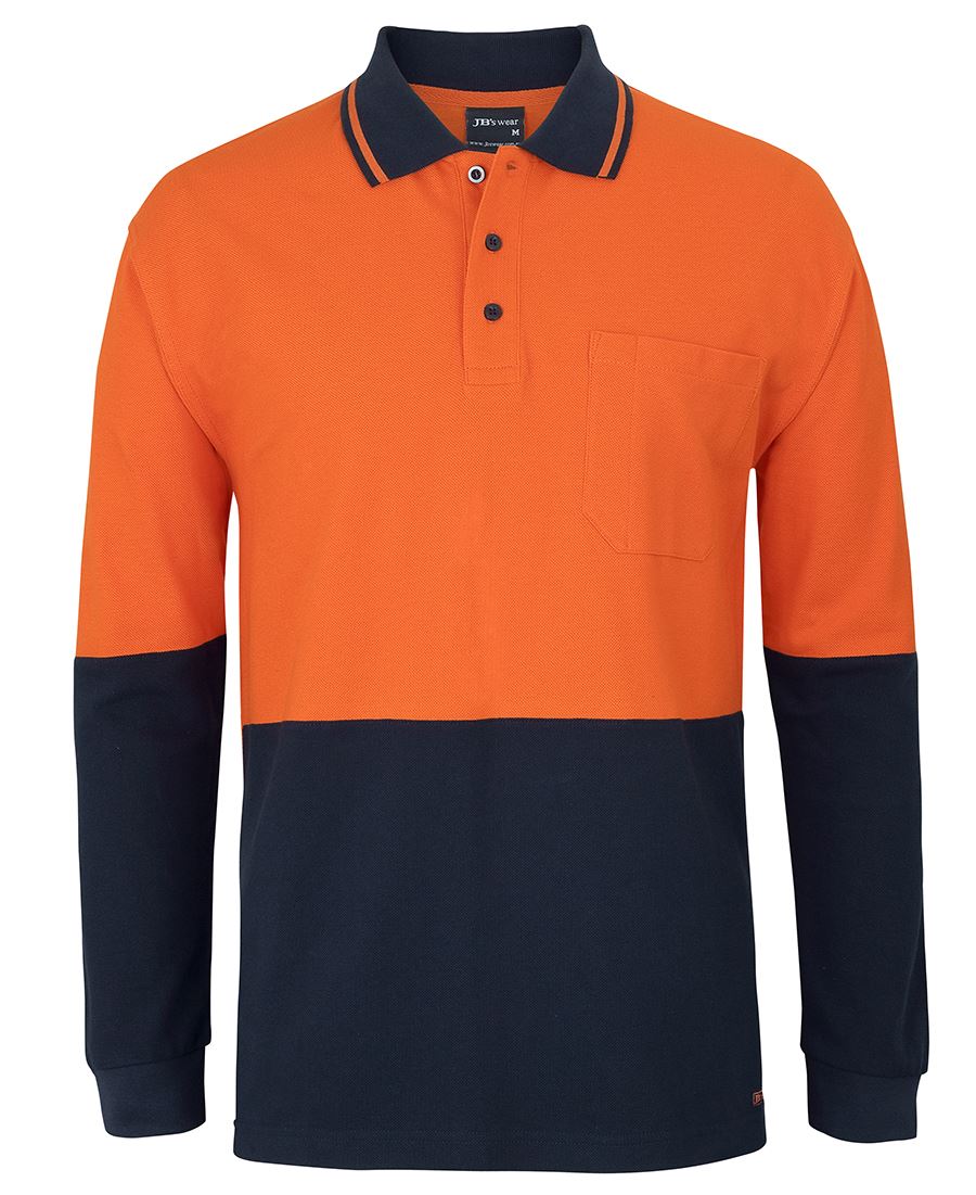 JB's Wear HI VIS L/S COTTON PIQUE TRAD POLO 6HVQL