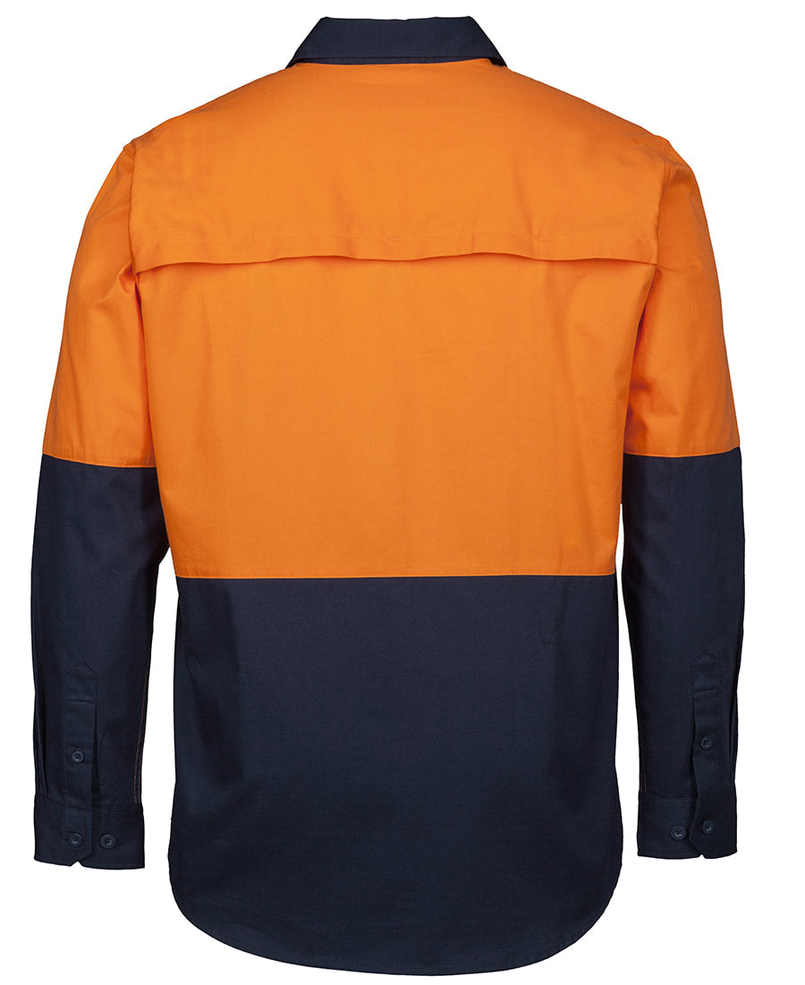 JB's Wear HI VIS CLOSE FRONT L/S 150G WORK SHIRT 6HVCS