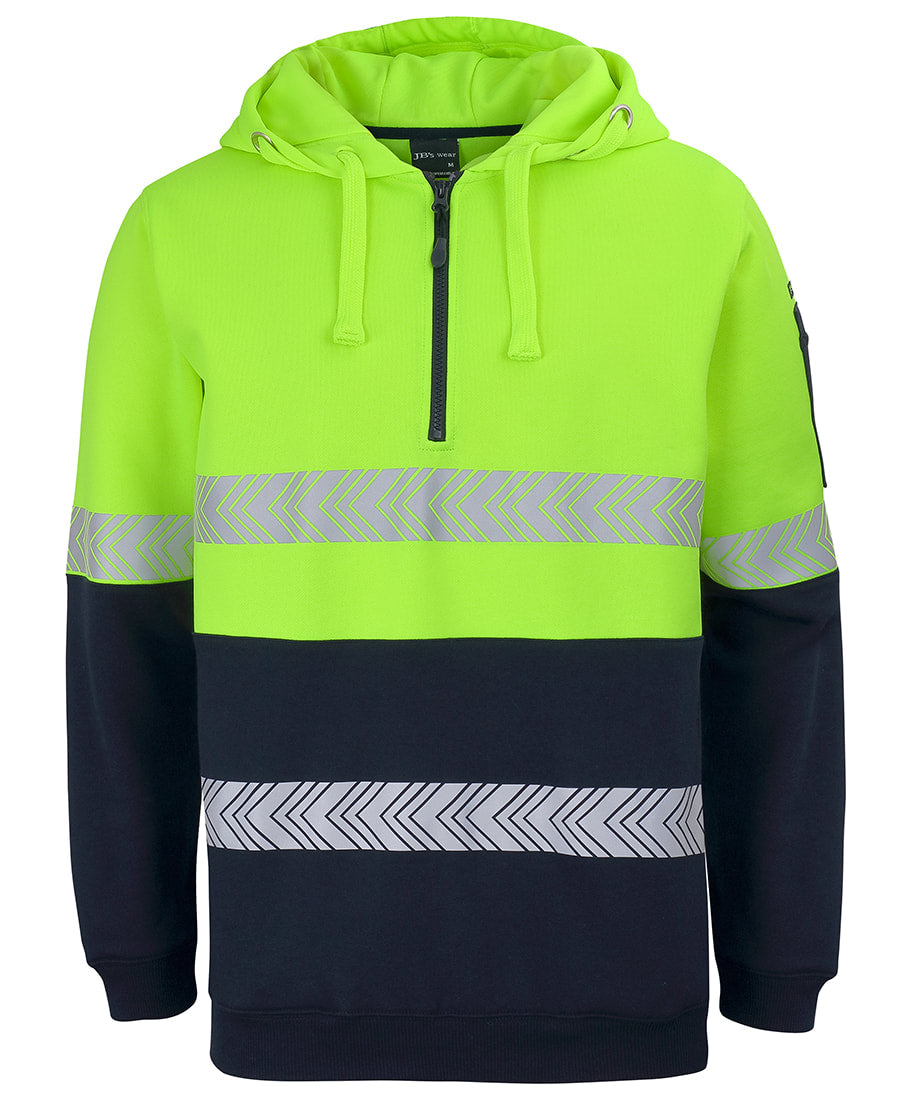 JB's Wear HI VIS 1/2 ZIP SEGMENTED TAPE HOODIE 6HZSH