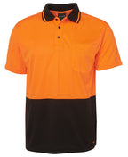 Adults Hi Vis Non Cuff Traditional Polo 6HVNC