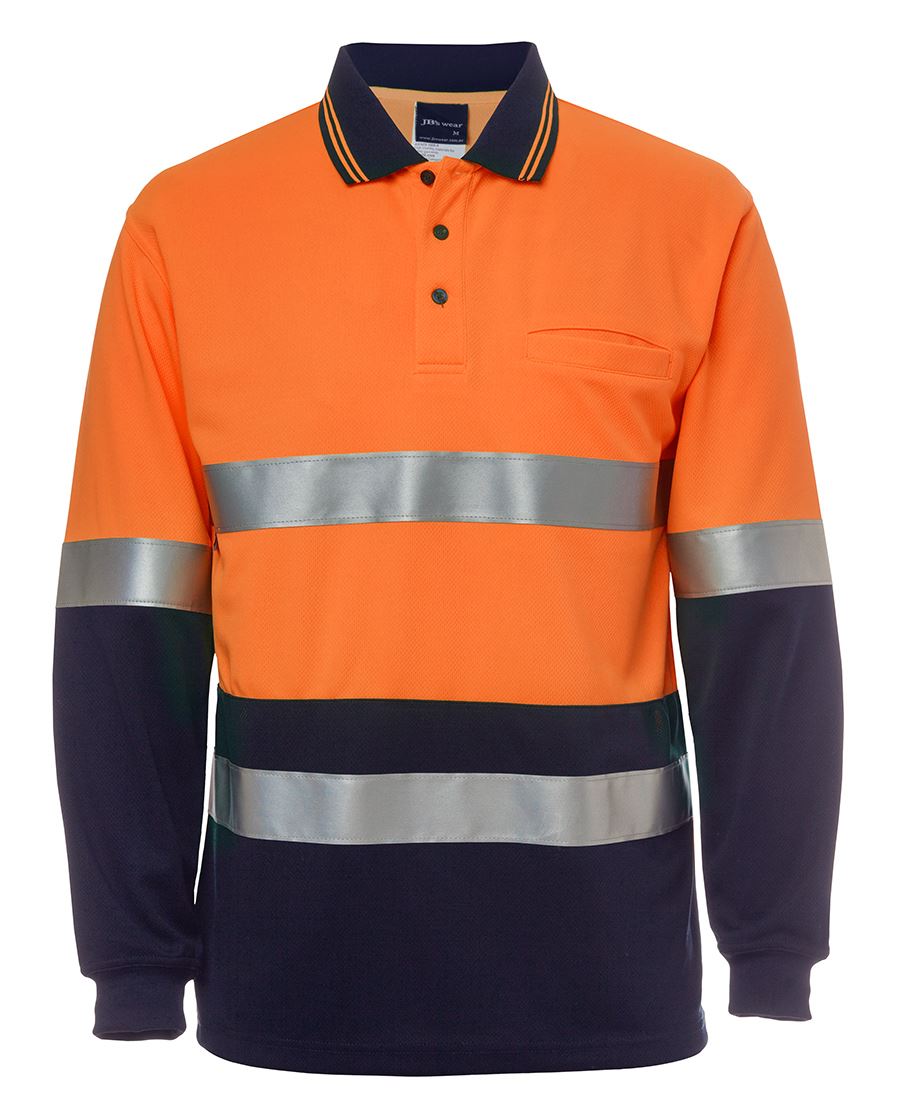 JB's Wear Hi Vis L/S (D+N) Traditional Polo 6HVSL