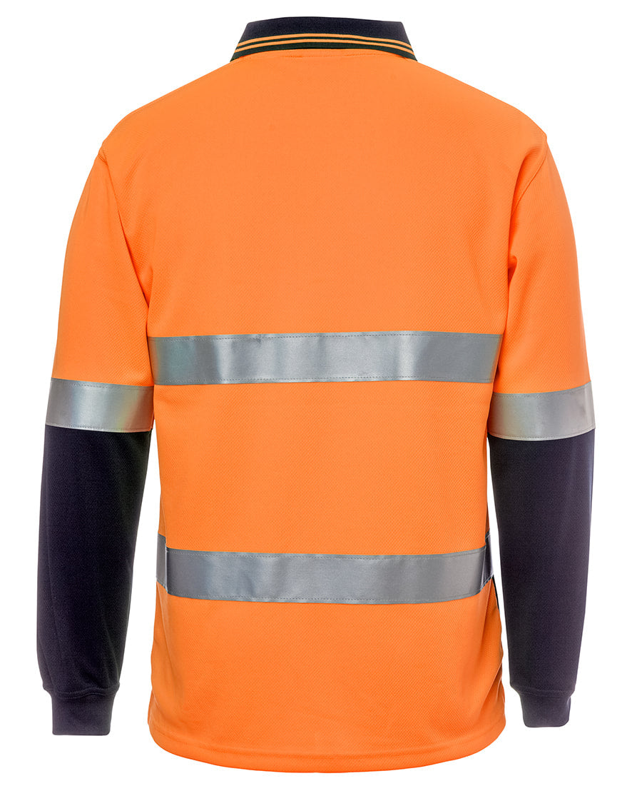 JB's Wear Hi Vis L/S (D+N) Cotton Back Polo 6HMCB