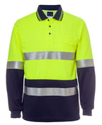 JB's Wear Hi Vis L/S (D+N) Cotton Back Polo 6HMCB
