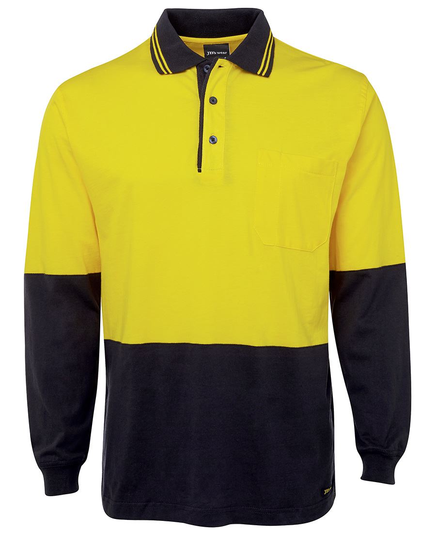 JB's Wear Hi Vis L/S Cotton Polo 6CPHL