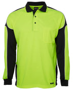 JB's Wear Hi Vis L/S Arm Panel Polo 6AP4L