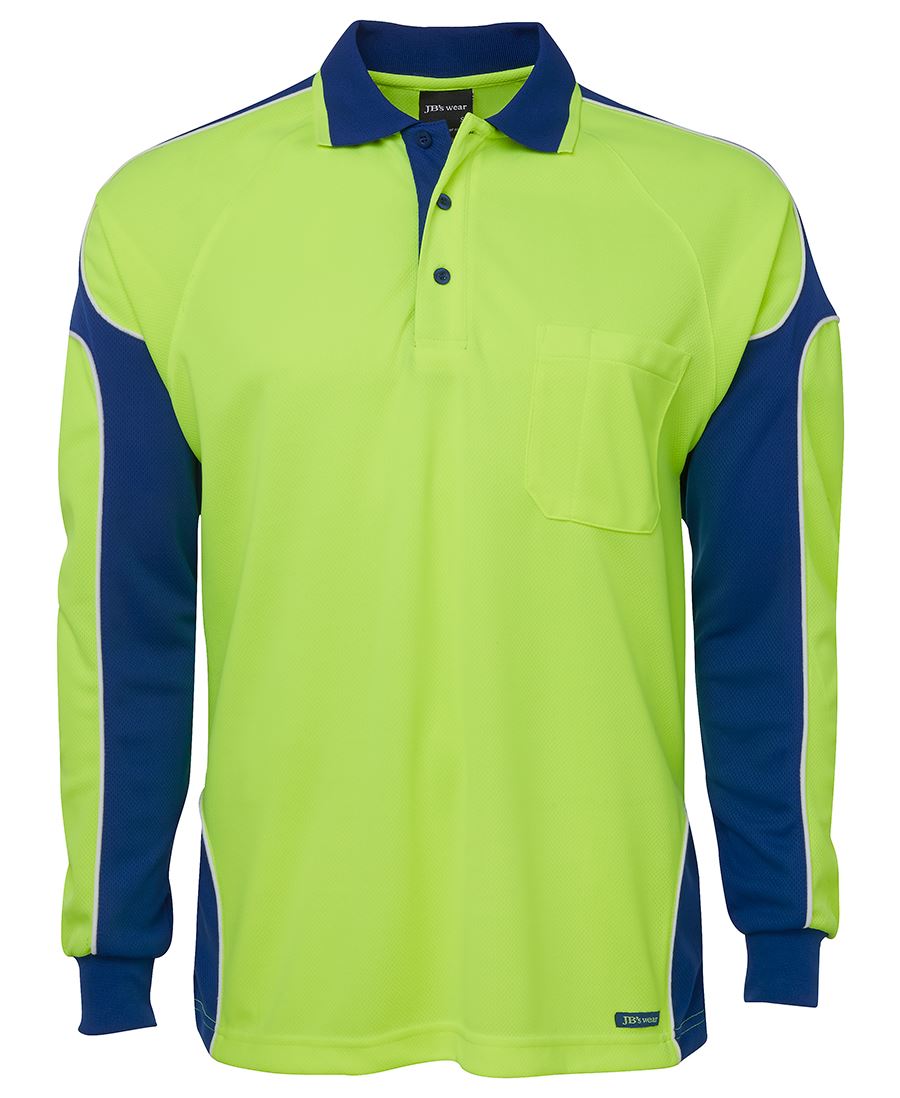 JB's Wear Hi Vis L/S Arm Panel Polo 6AP4L