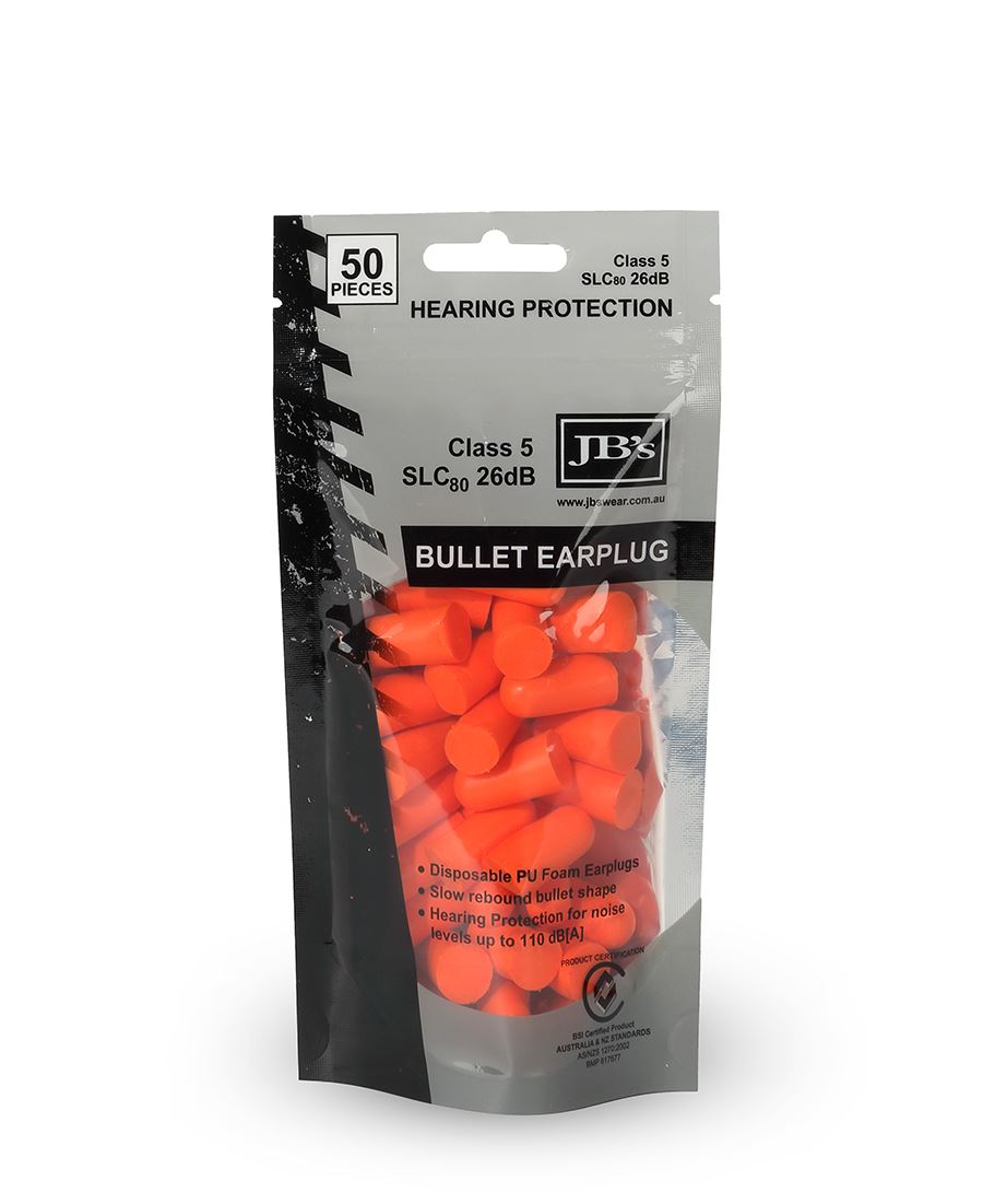 JBS BULLET SHAPED EARPLUG (50 PIECES) 8P035