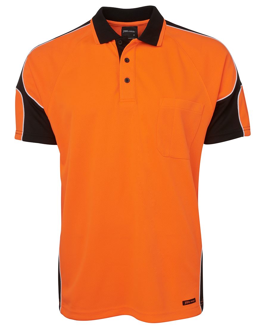 JB's Wear Hi Vis S/S Arm Panel Polo 6AP4S