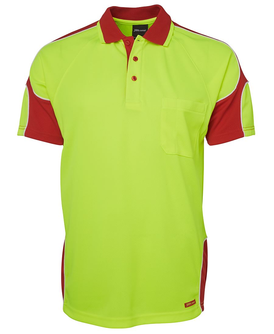 JB's Wear Hi Vis S/S Arm Panel Polo 6AP4S