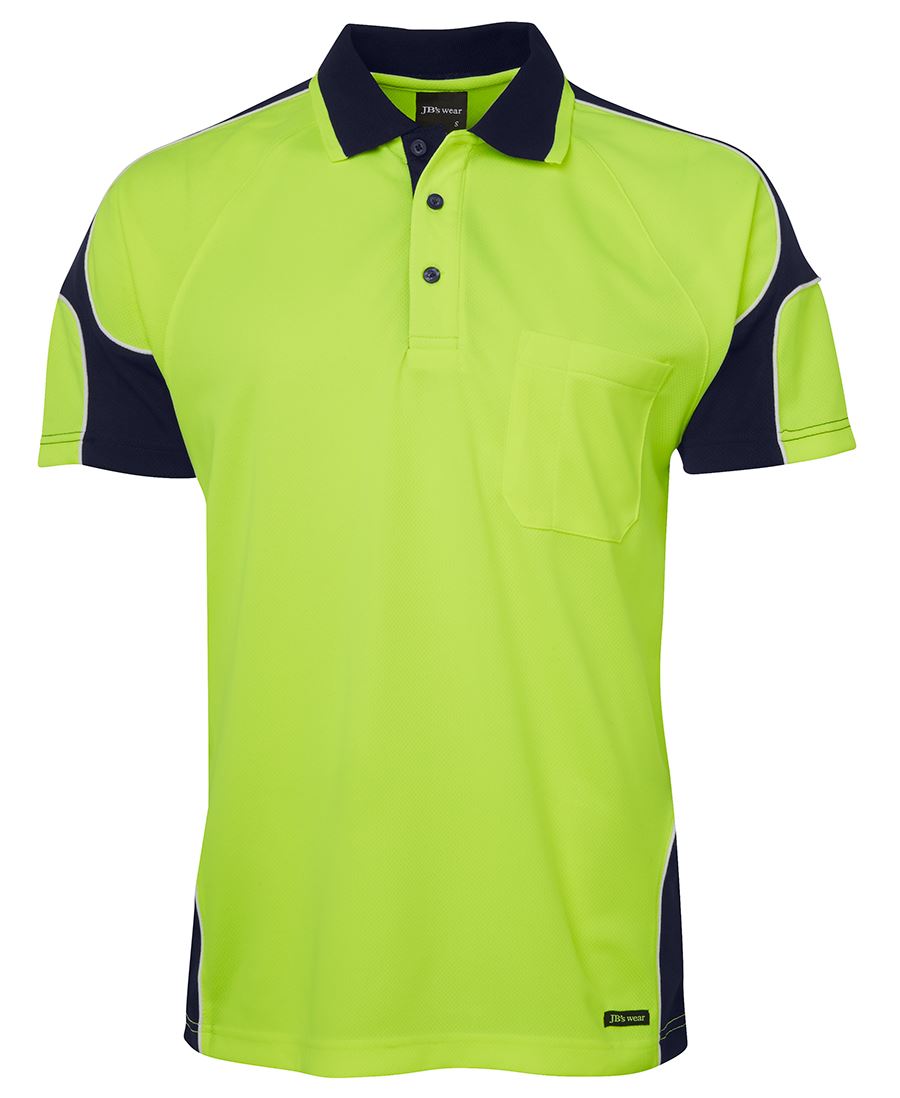 JB's Wear Hi Vis S/S Arm Panel Polo 6AP4S