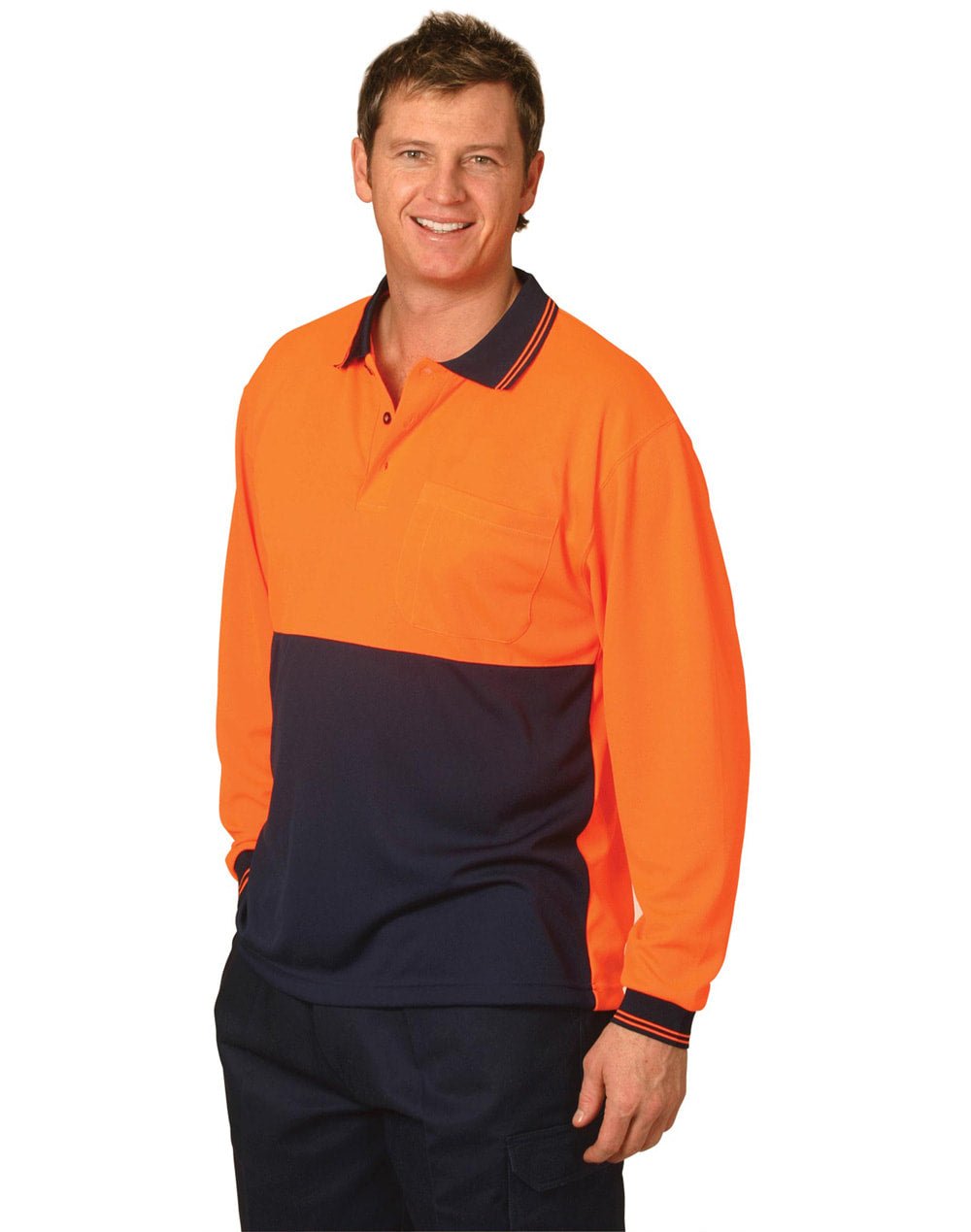 AIW SW05CD High Visibility Long Sleeve Polo - WEARhouse