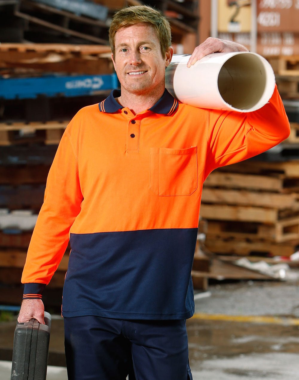AIW SW05TD High Visibility Long Sleeve Polo - WEARhouse